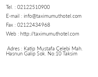 Taxim Umut Hotel iletiim bilgileri